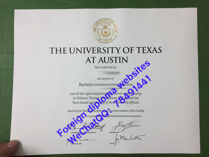 The University of Texas at Austin official graduation diploma USA