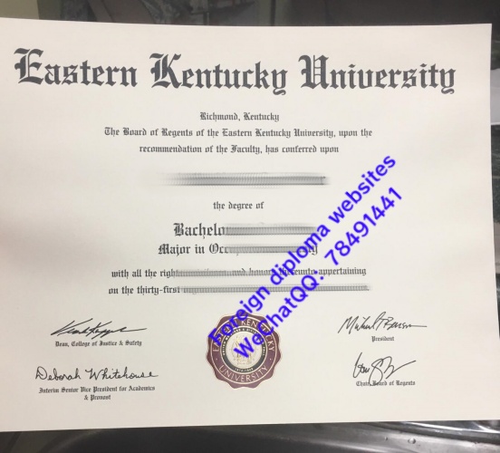 Eastern Kentucky University official graduation diploma sample United States