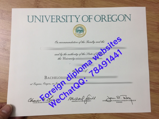University of Oregon official graduation diploma sample Eugene Oregon USA
