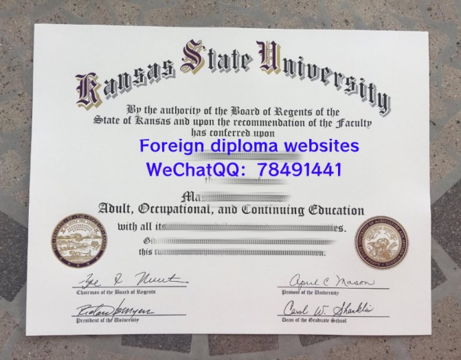 Kansas State University Diploma Sample Kansas State University Bachelor's and Master's Degree Kansas State University Graduate Certificate ��������˹������ѧ��ҵ֤����