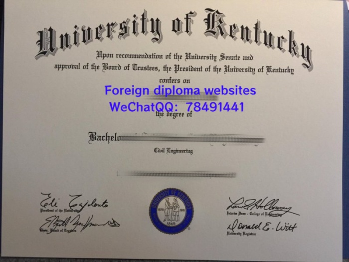 University of Kentucky Diploma Sample University of Kentucky Bachelor's and Master's Degree University of Kentucky Graduate Certificate ������������ѧ��ҵ֤����